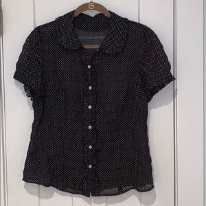 Black and white polka dot top